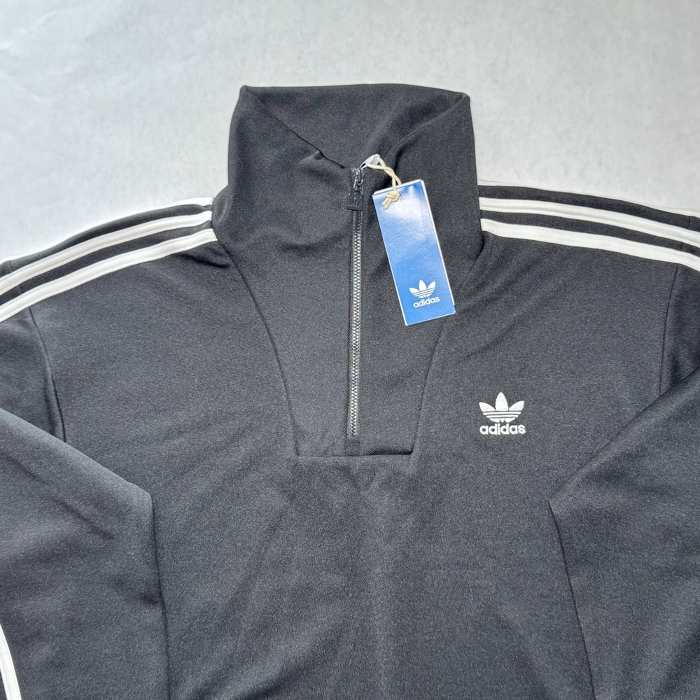 Adidas Funnel Neck Track Top Pullover Jacket, Men Size Small Black - Picture 2 of 9